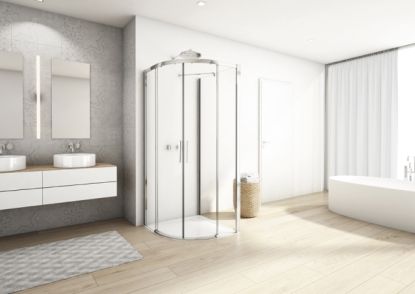 Čtvrtkruhový sprchový kout DIVERA od společnosti SanSwiss pro moderní vzhled koupelny