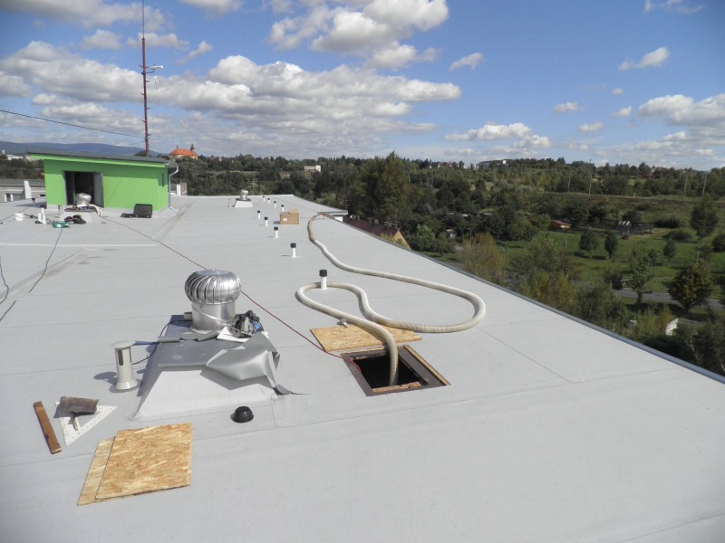 Ukázka izolace ploché střechy