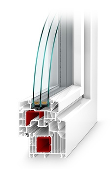 Kvalitní osmikomorové plastové okno PASIV-HL s trojitým těsněním a izolačním trojsklem 